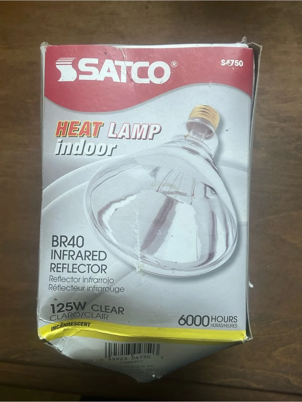 SATCO HEAT LAMP BR40 INFRARED REFLECTOR 125W CLEAR